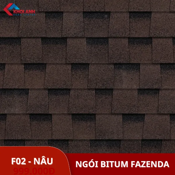 Ngói bitum phủ đá màu nâu đa tầng dòng Fazenda - Technonicol