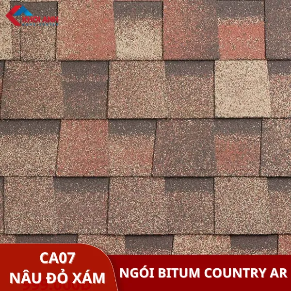Ngói dán bitum đa tầng màu nâu đỏ Technonicol - Country Ar